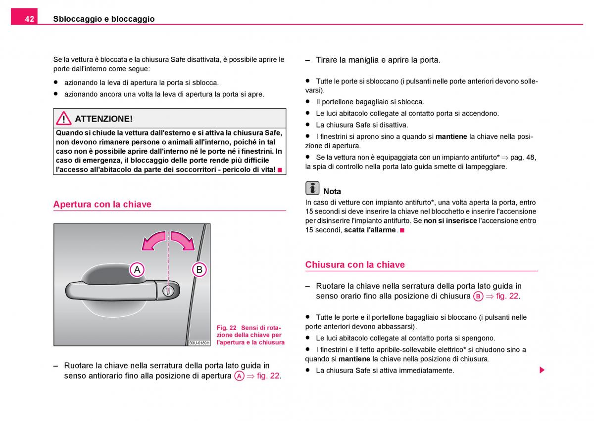 Skoda Fabia I 1 manuale del proprietario / page 43