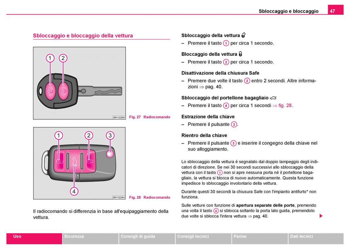 Skoda Fabia I 1 manuale del proprietario / page 48