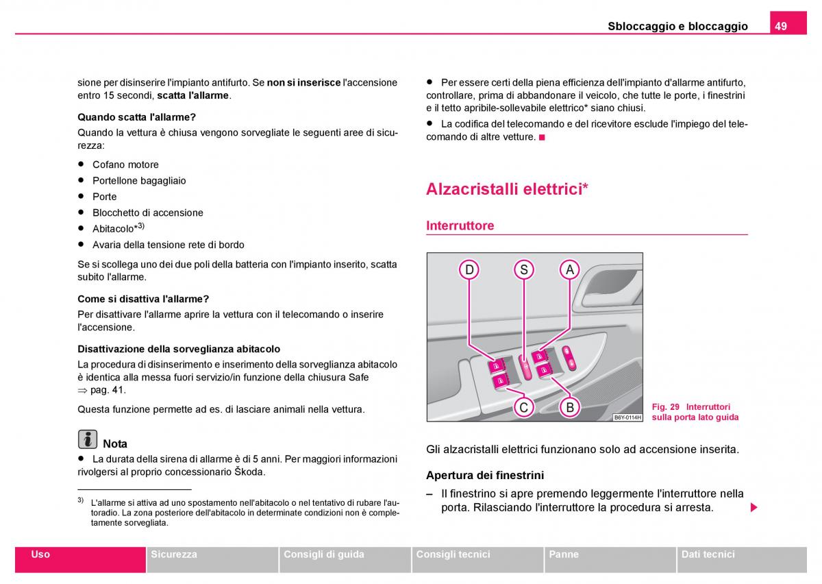 Skoda Fabia I 1 manuale del proprietario / page 50