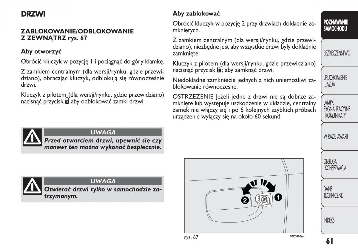 Fiat Panda II 2 instrukcja obslugi / page 62