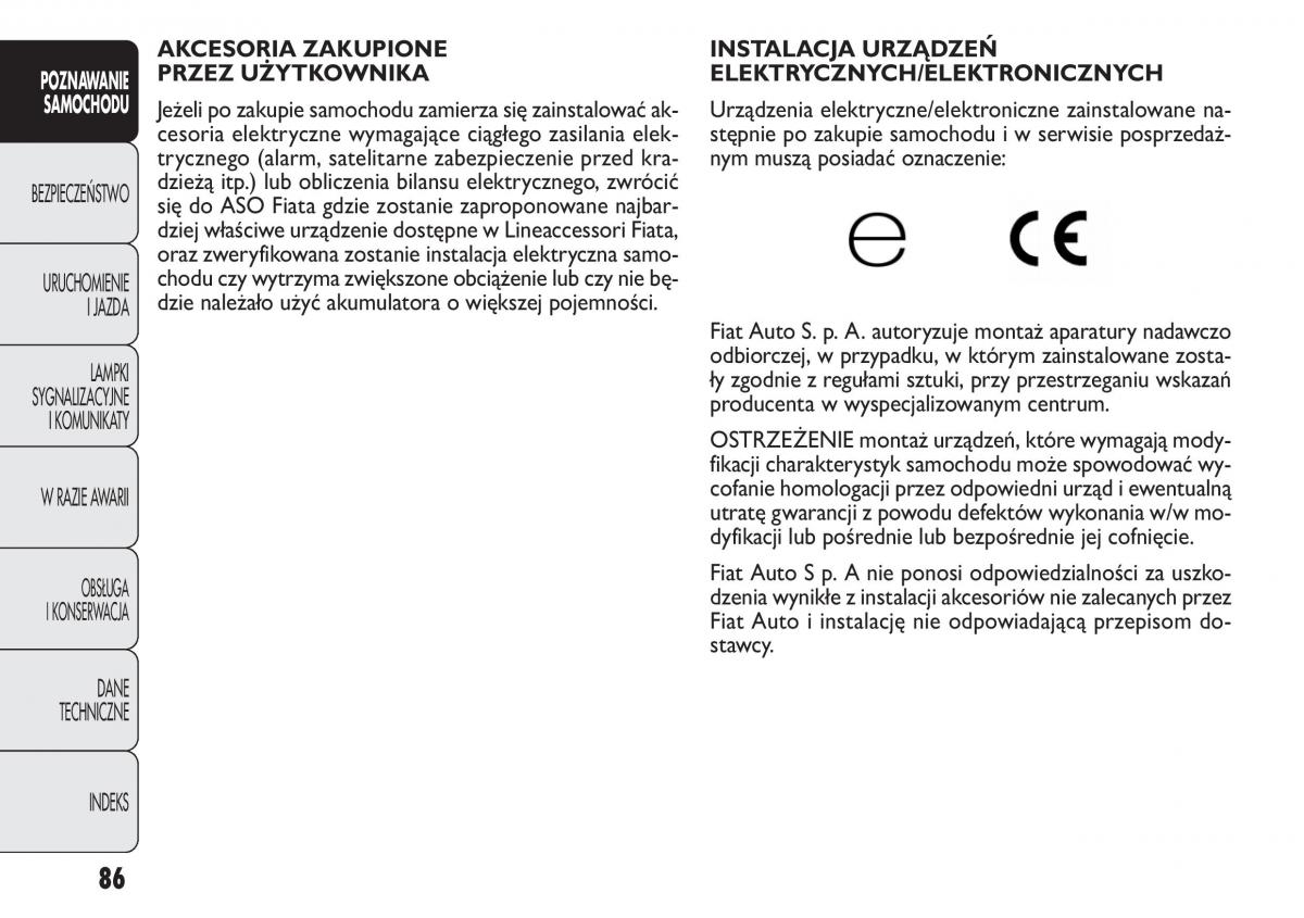 Fiat Panda II 2 instrukcja obslugi / page 87