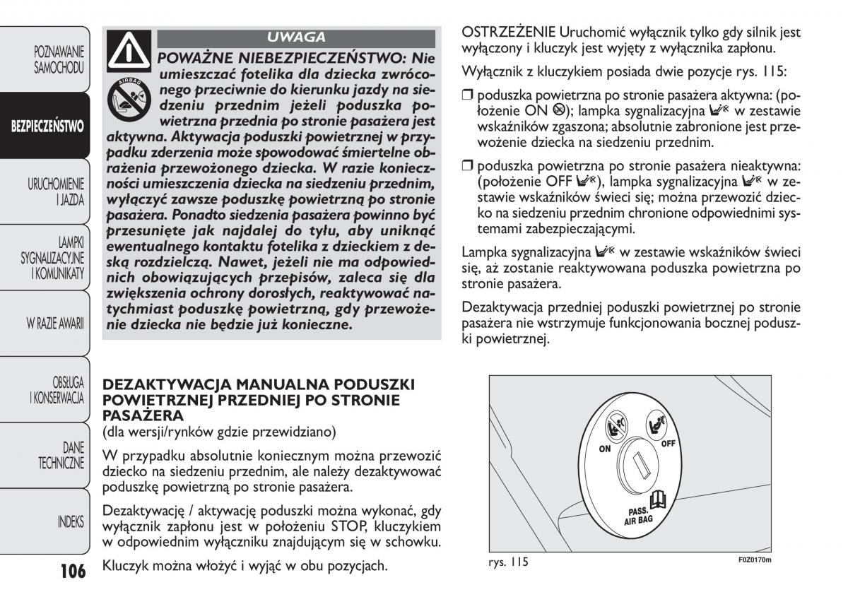 Fiat Panda II 2 instrukcja obslugi / page 107