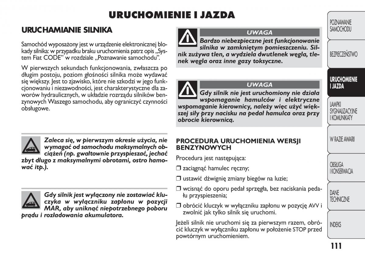 Fiat Panda II 2 instrukcja obslugi / page 112