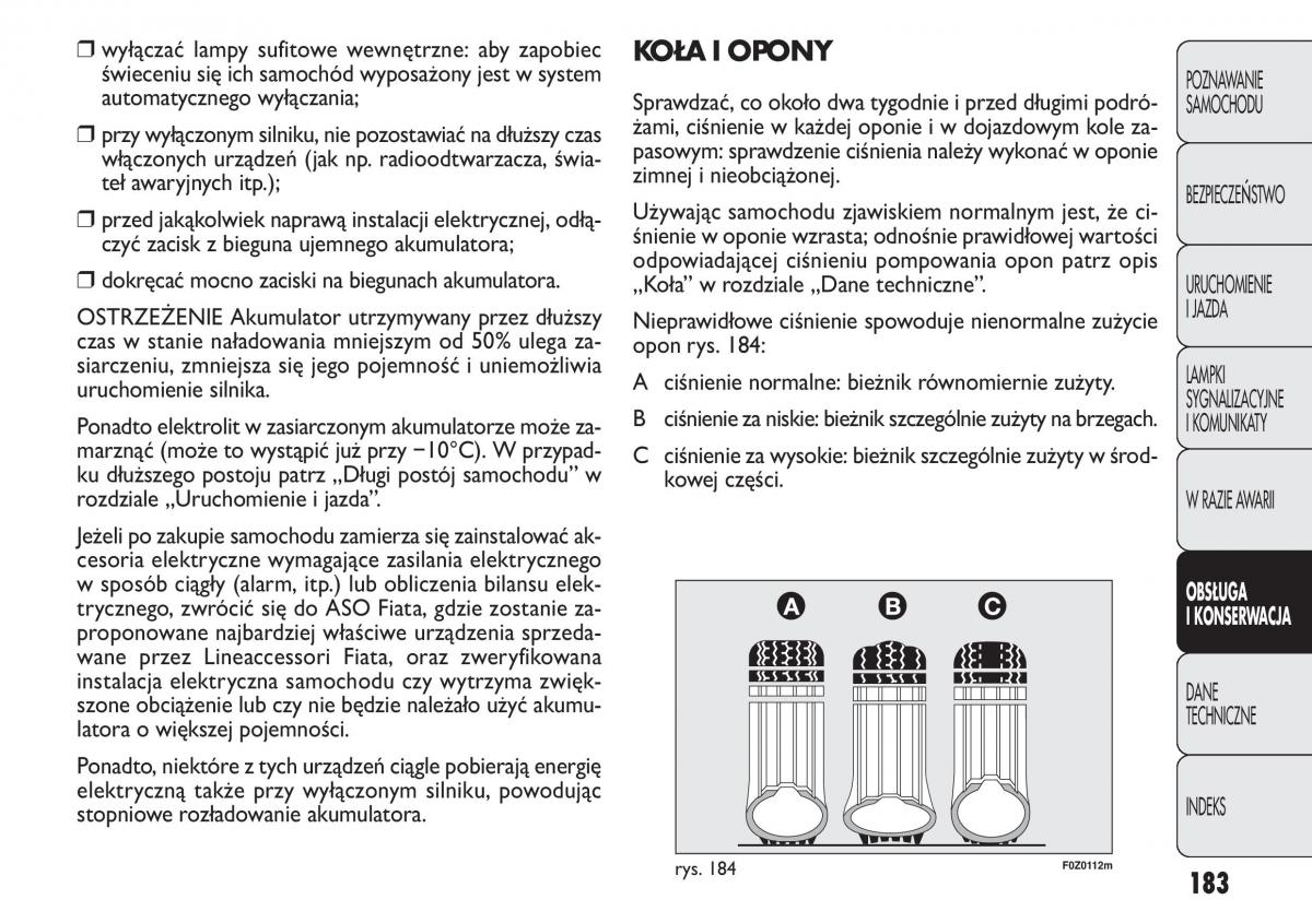 Fiat Panda II 2 instrukcja obslugi / page 184