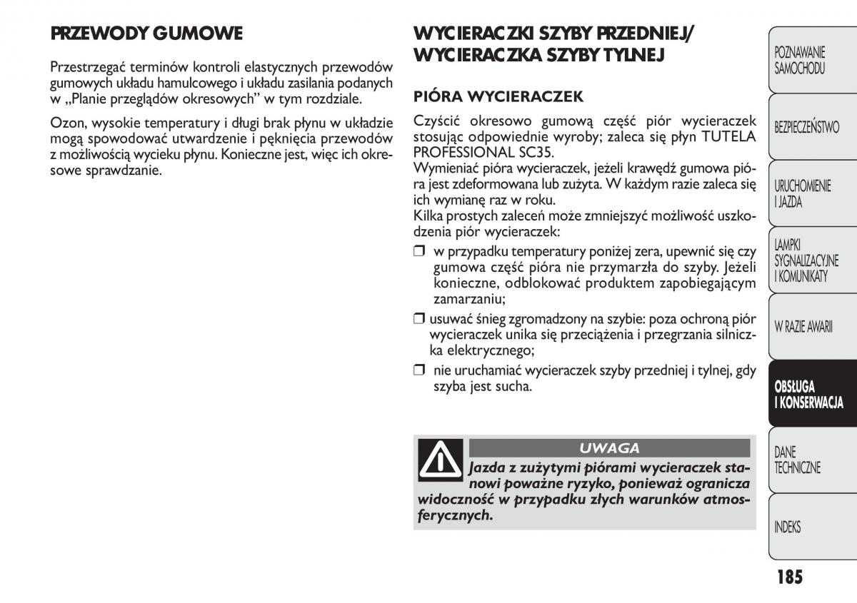 Fiat Panda II 2 instrukcja obslugi / page 186