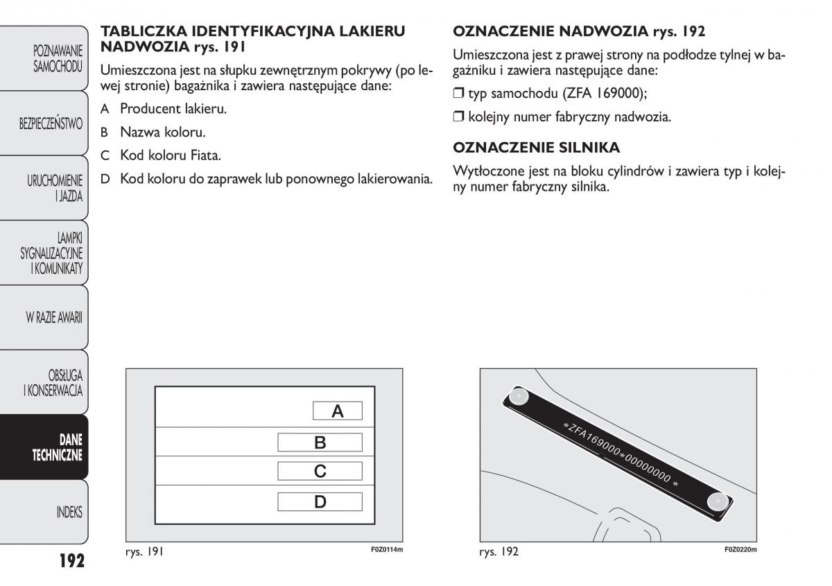 Fiat Panda II 2 instrukcja obslugi / page 193