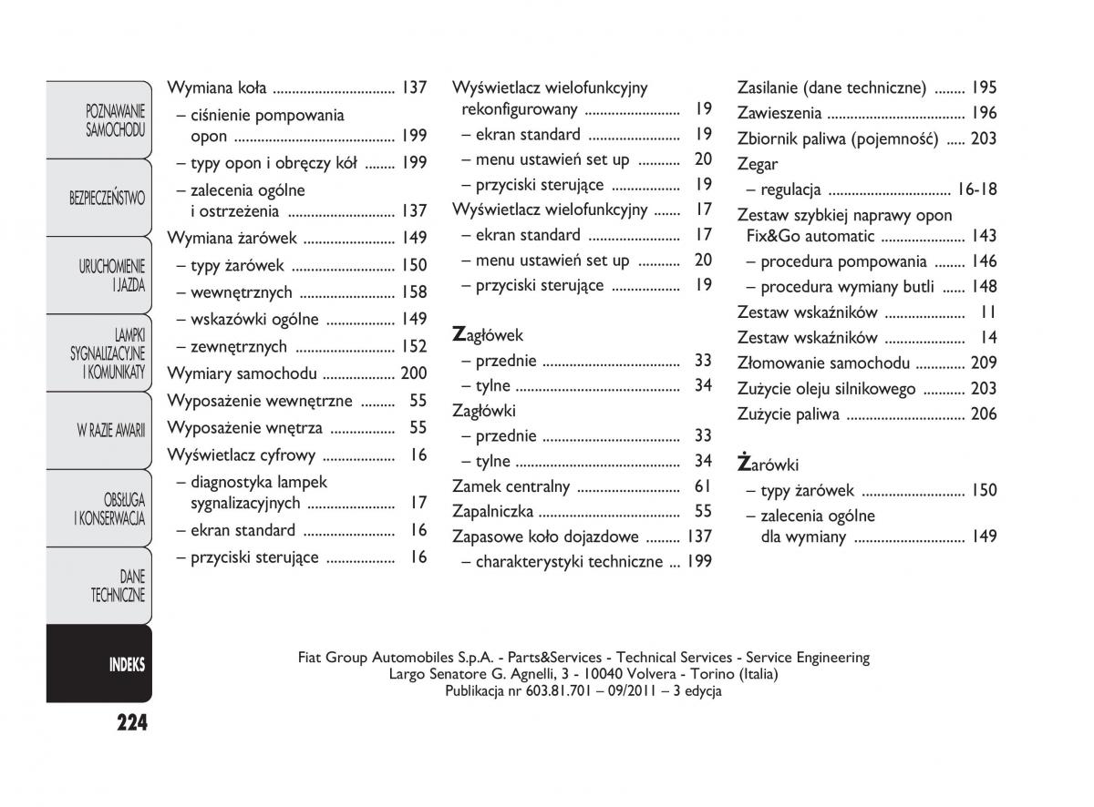 Fiat Panda II 2 instrukcja obslugi / page 225