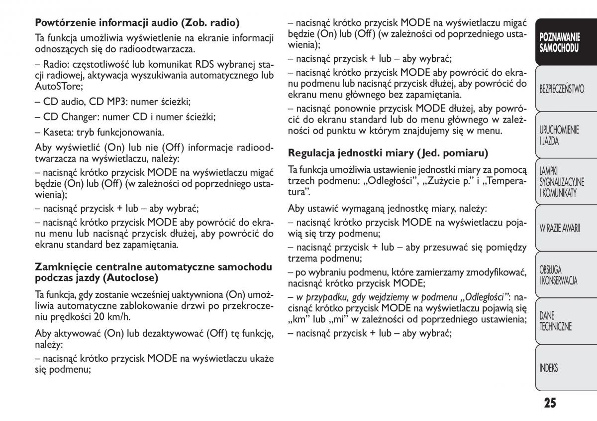 Fiat Panda II 2 instrukcja obslugi / page 26