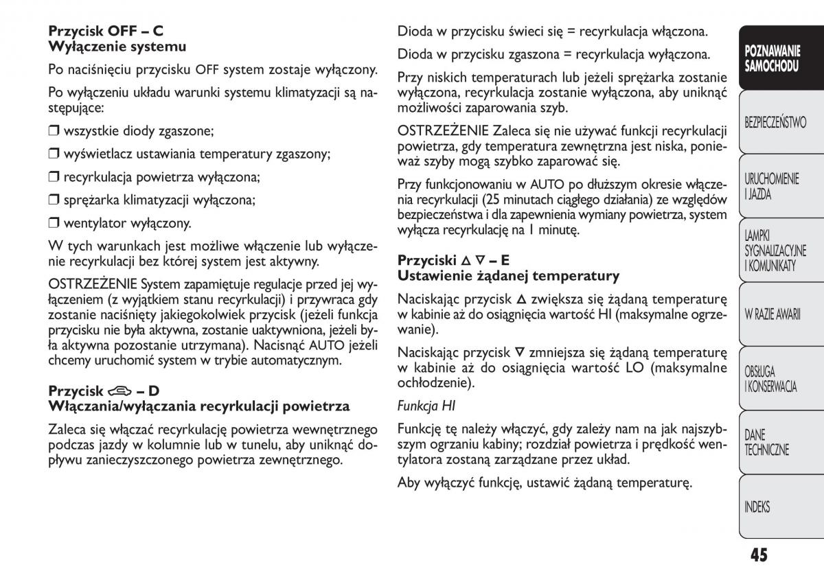 Fiat Panda II 2 instrukcja obslugi / page 46