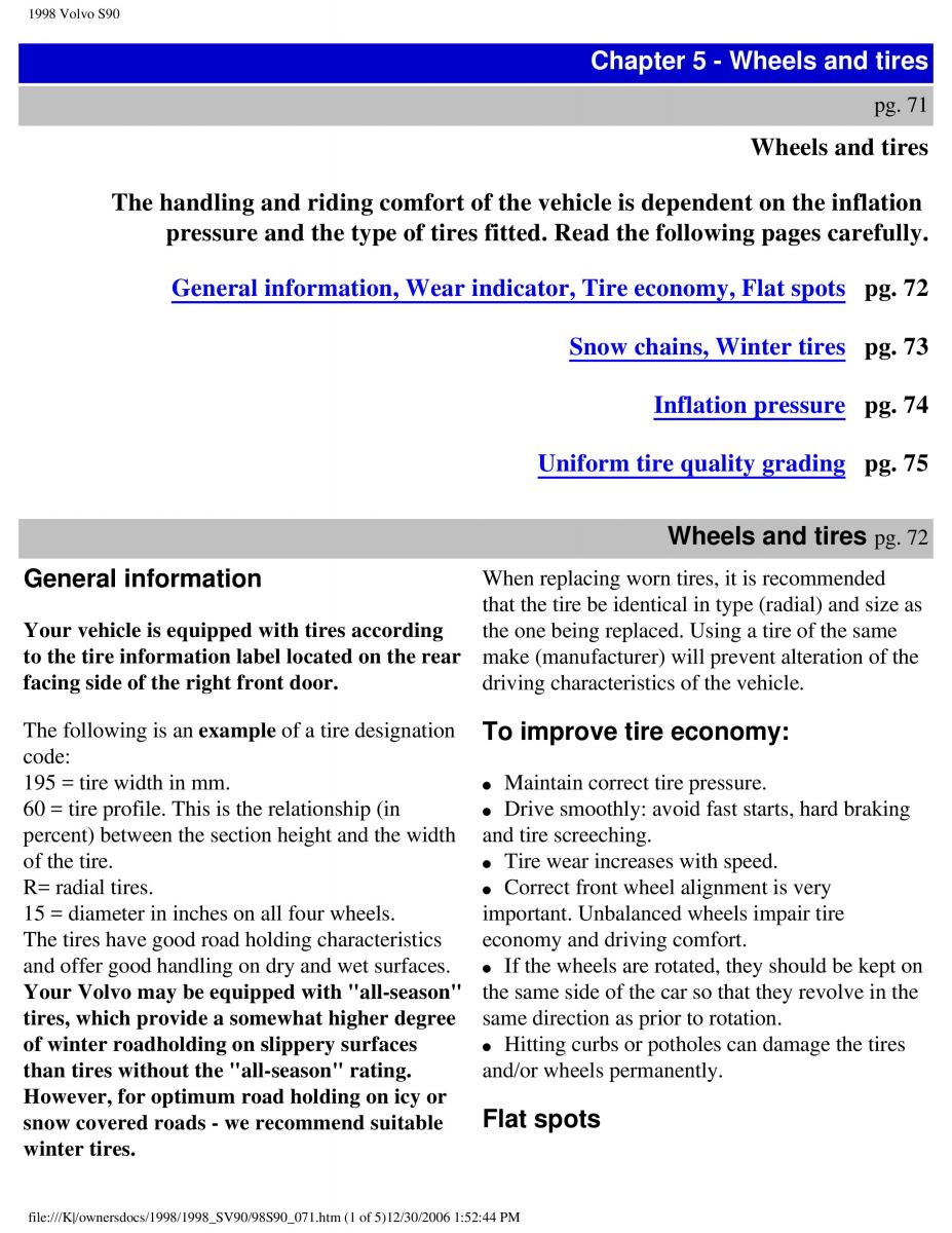 Volvo S90 V90 960 owners manual / page 82