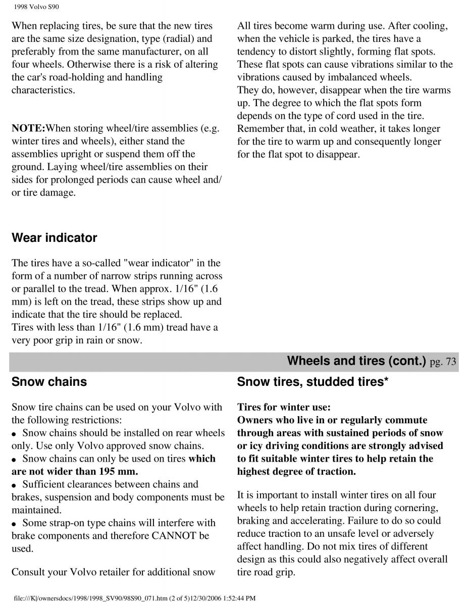 Volvo S90 V90 960 owners manual / page 83