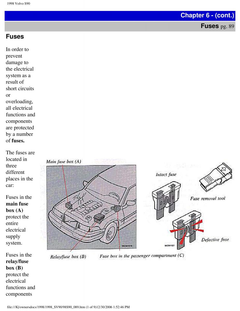 Volvo S90 V90 960 owners manual / page 97