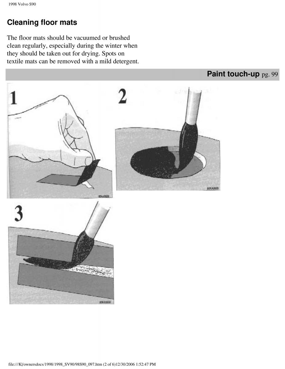 Volvo S90 V90 960 owners manual / page 107