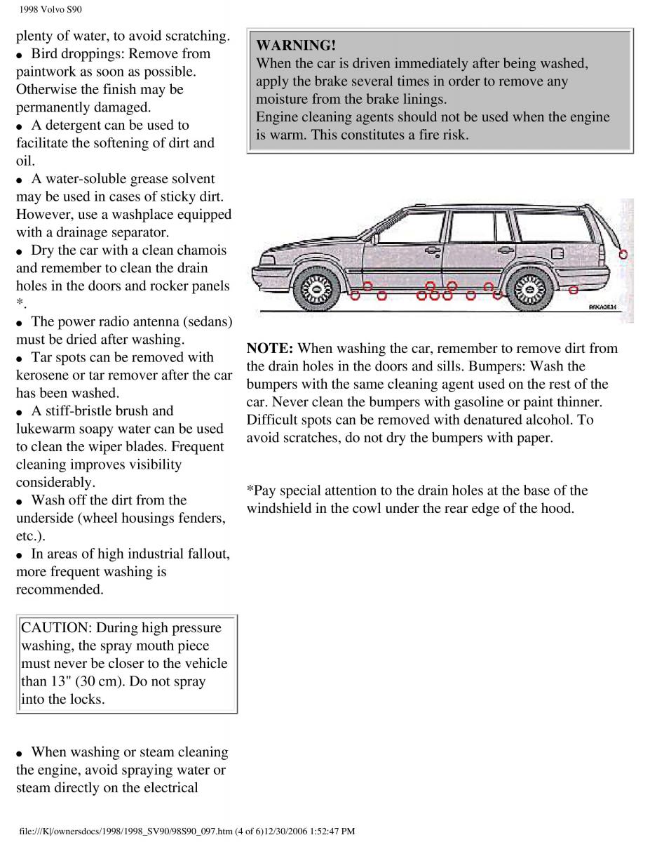 Volvo S90 V90 960 owners manual / page 109