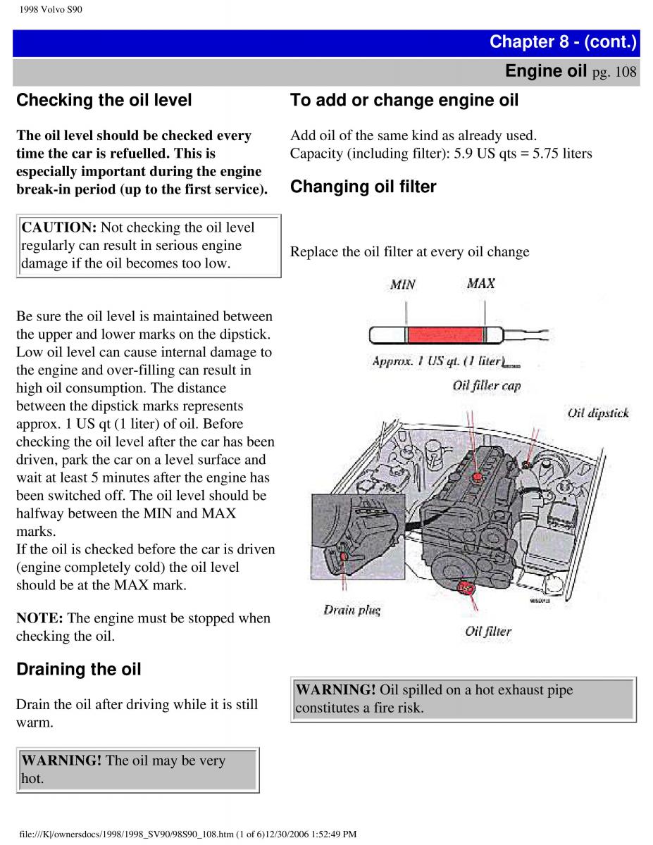 Volvo S90 V90 960 owners manual / page 119