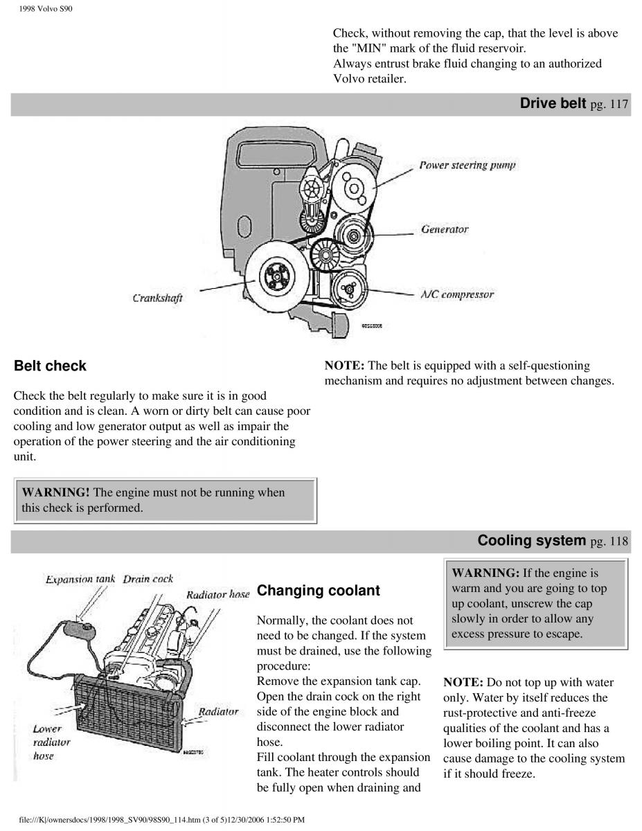 Volvo S90 V90 960 owners manual / page 127