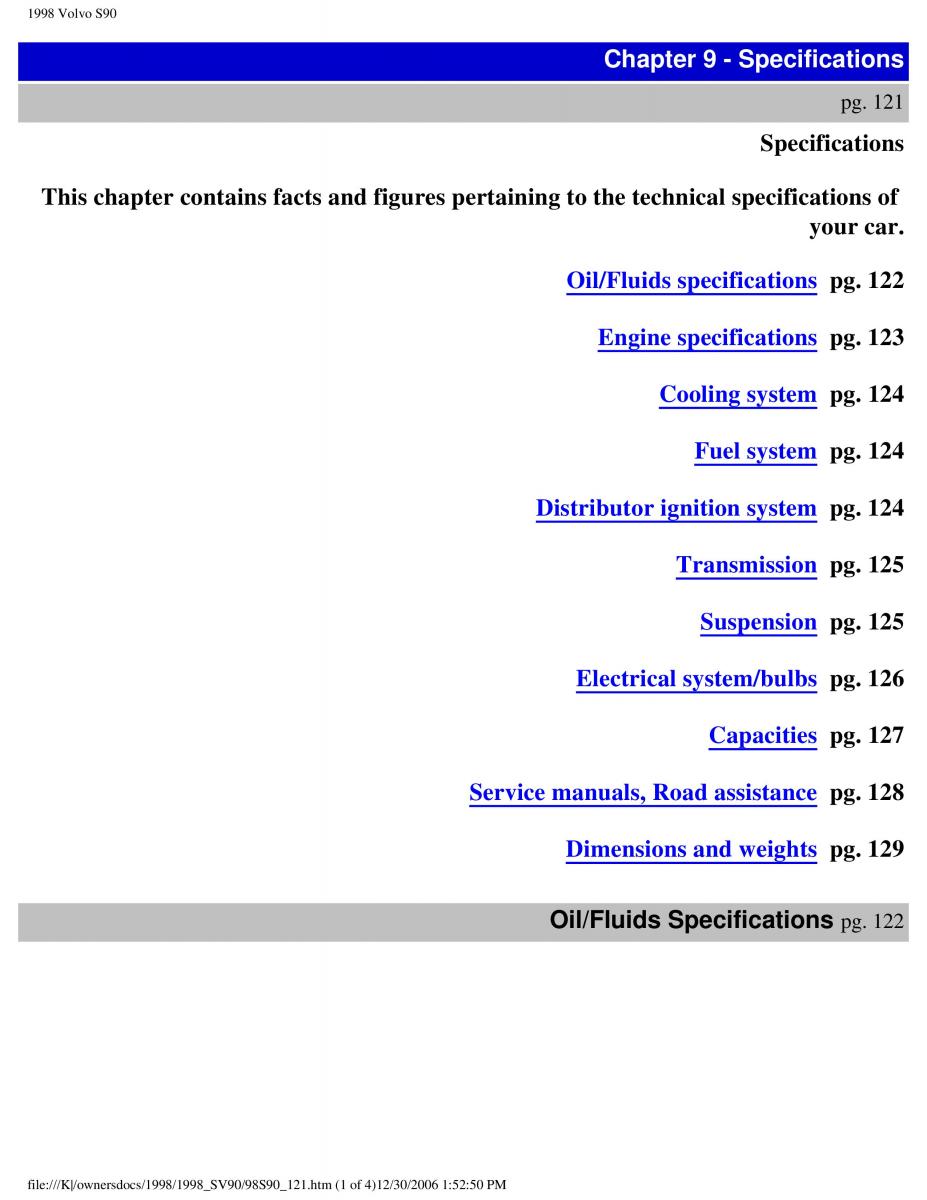 Volvo S90 V90 960 owners manual / page 130