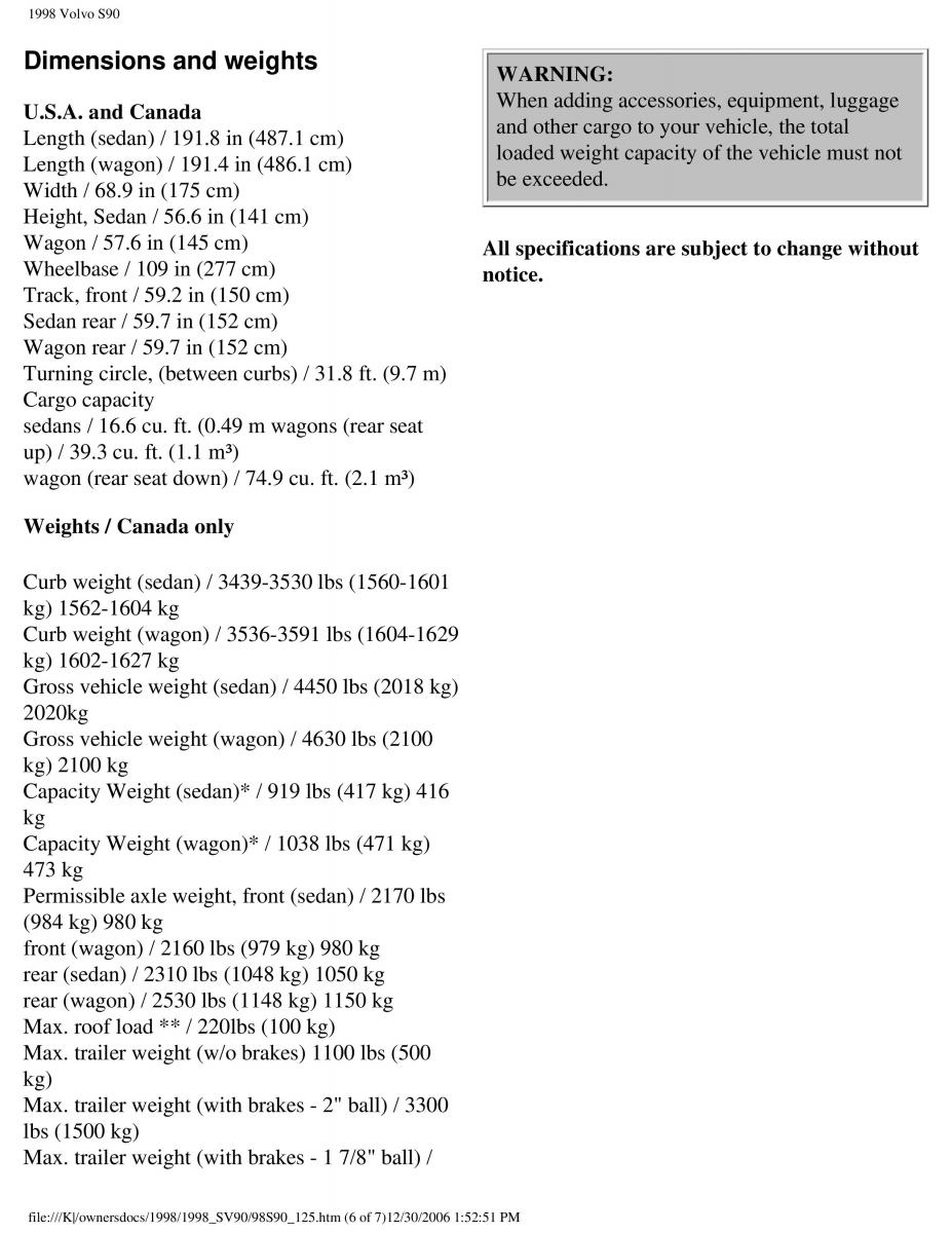 Volvo S90 V90 960 owners manual / page 139