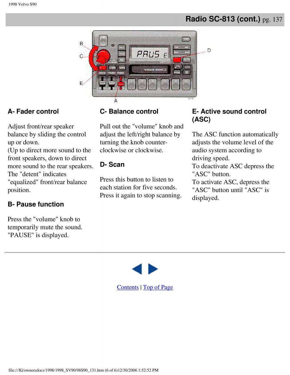 Volvo S90 V90 960 owners manual / page 146