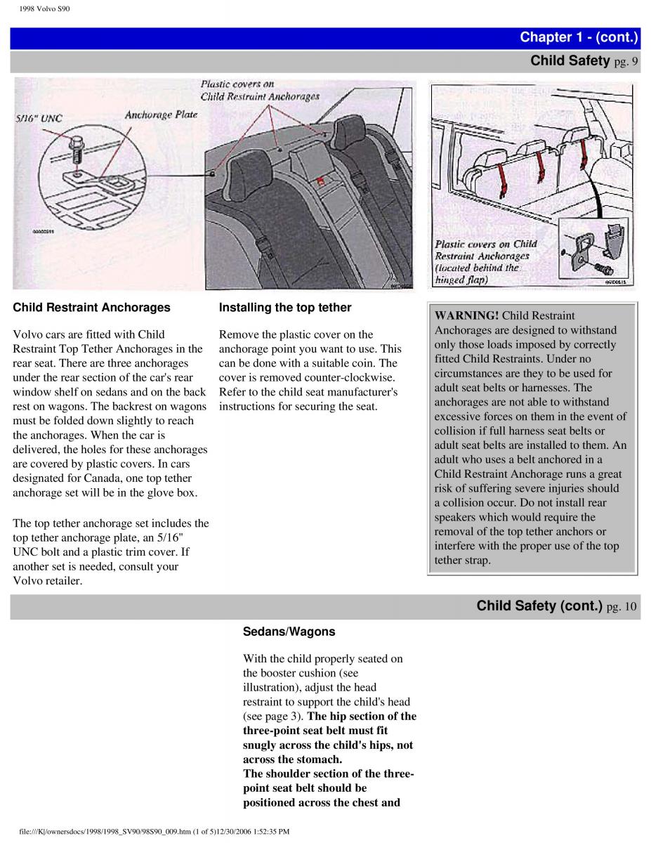 Volvo S90 V90 960 owners manual / page 17