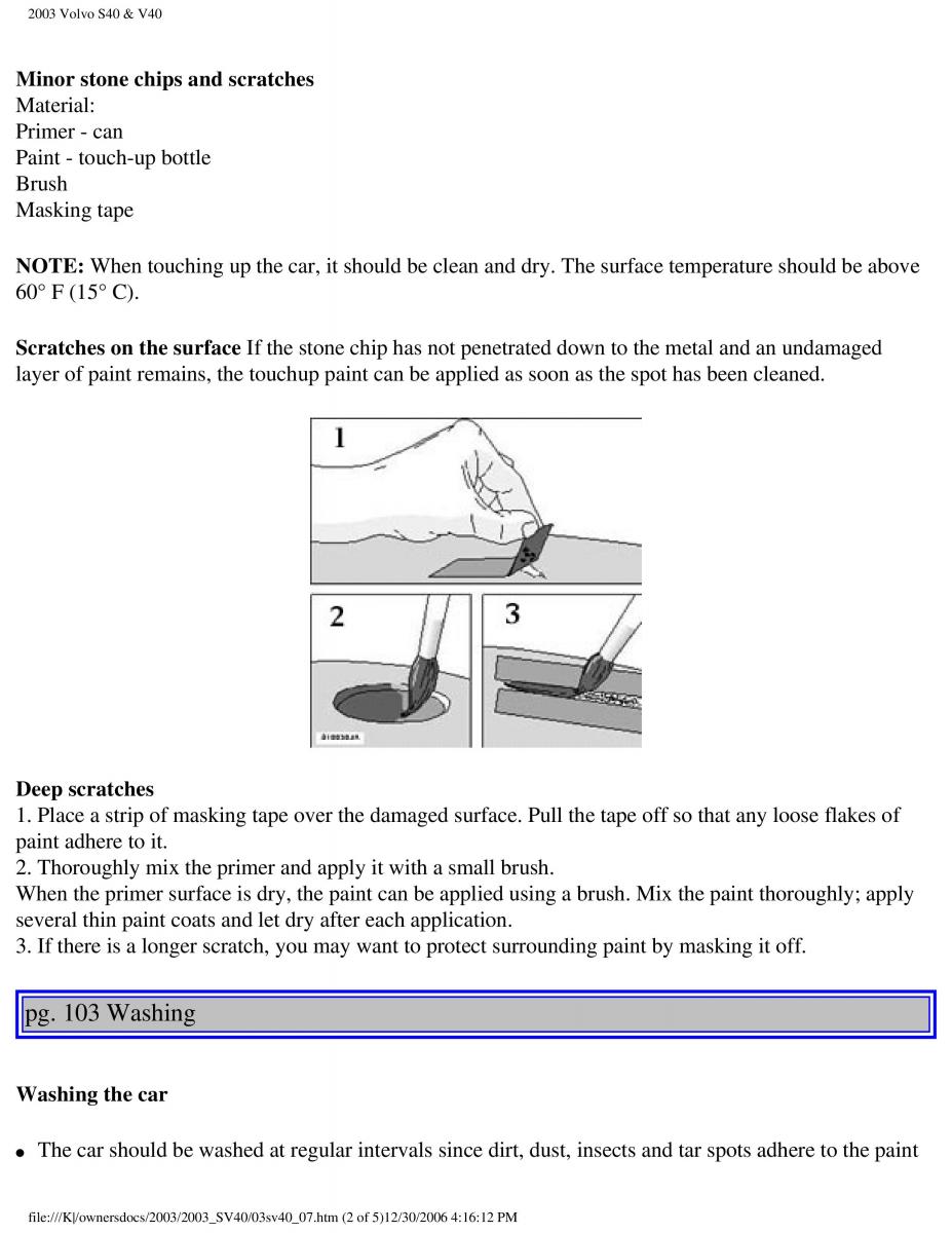 Volvo V40 S40 owners manual / page 136