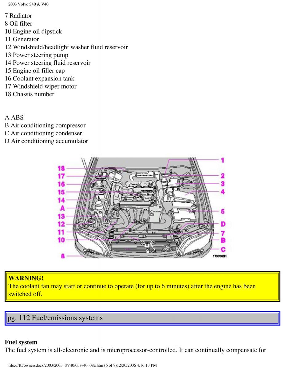 Volvo V40 S40 owners manual / page 145