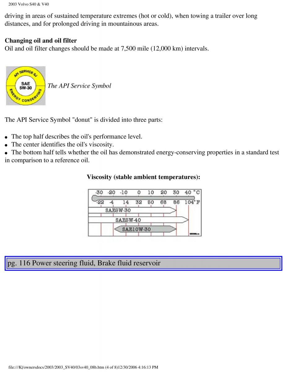 Volvo V40 S40 owners manual / page 151