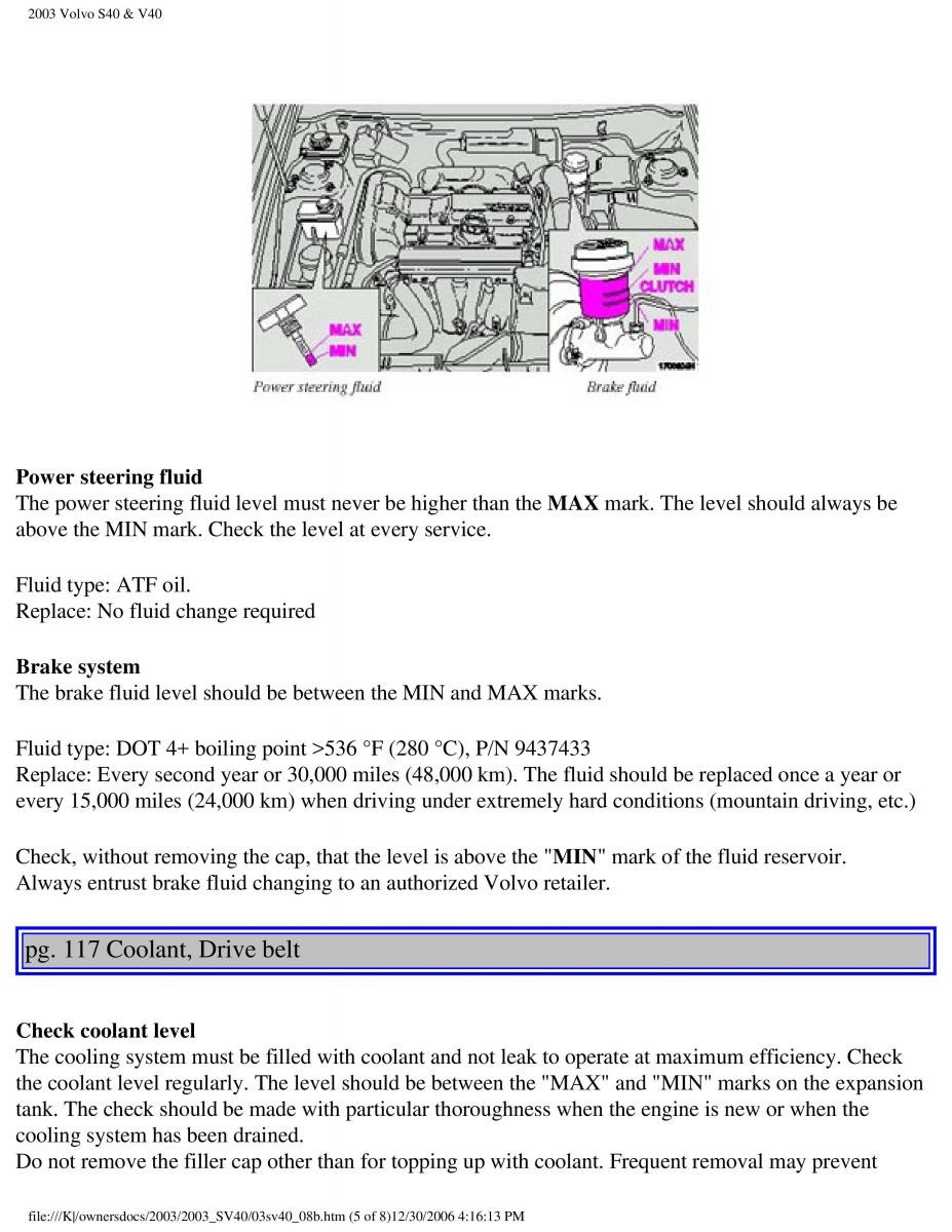 Volvo V40 S40 owners manual / page 152