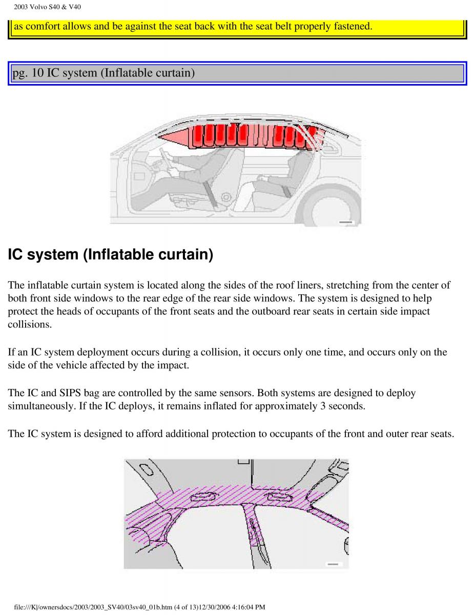 Volvo V40 S40 owners manual / page 18