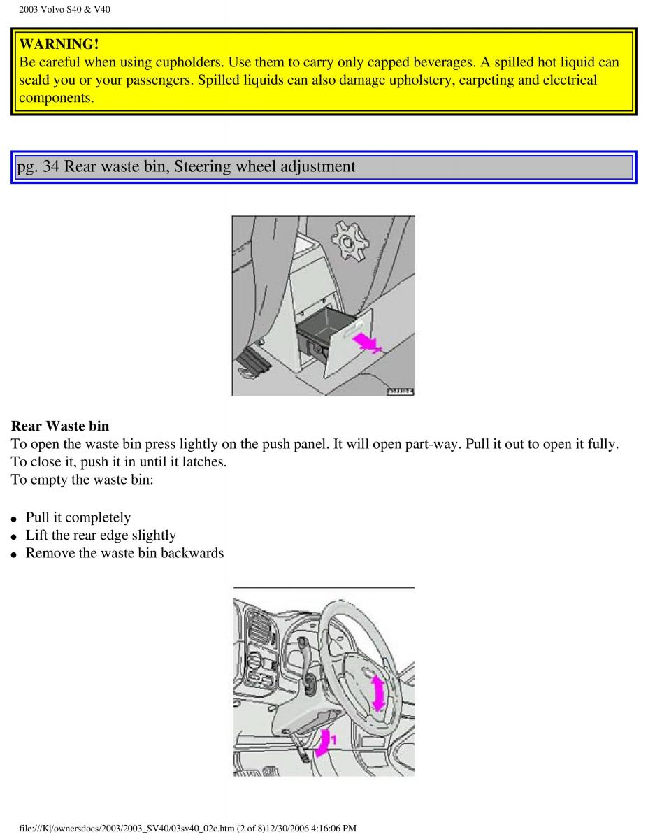 Volvo V40 S40 owners manual / page 51