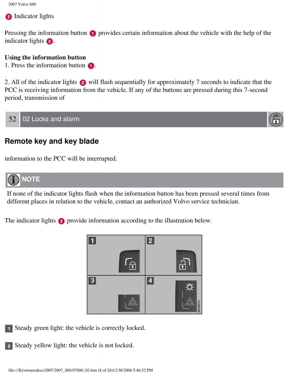 volvo S80 II 2 owners manual / page 60