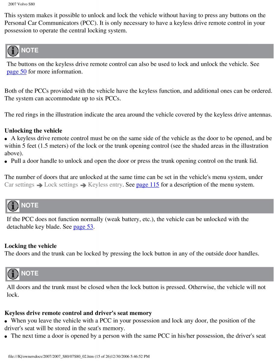 volvo S80 II 2 owners manual / page 67