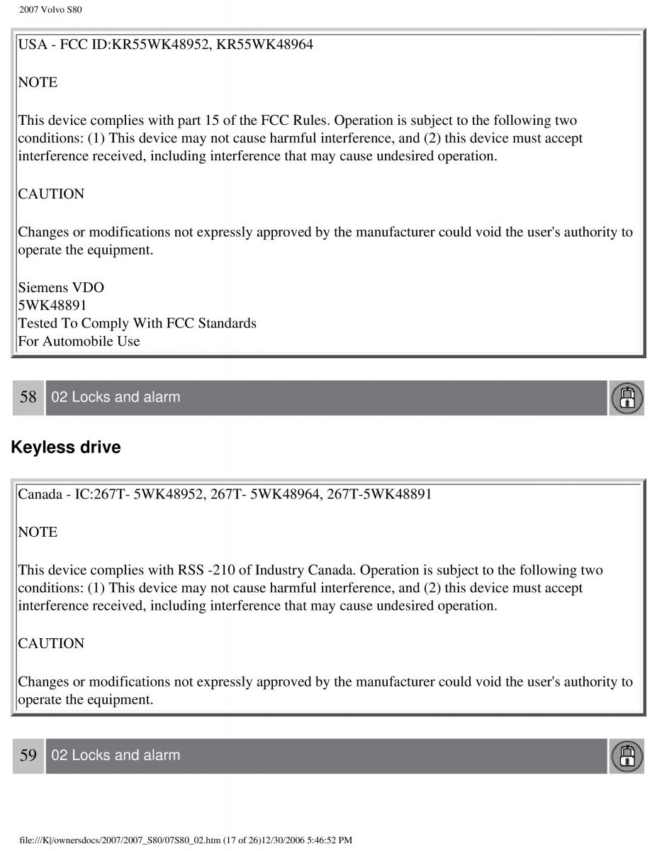 volvo S80 II 2 owners manual / page 69