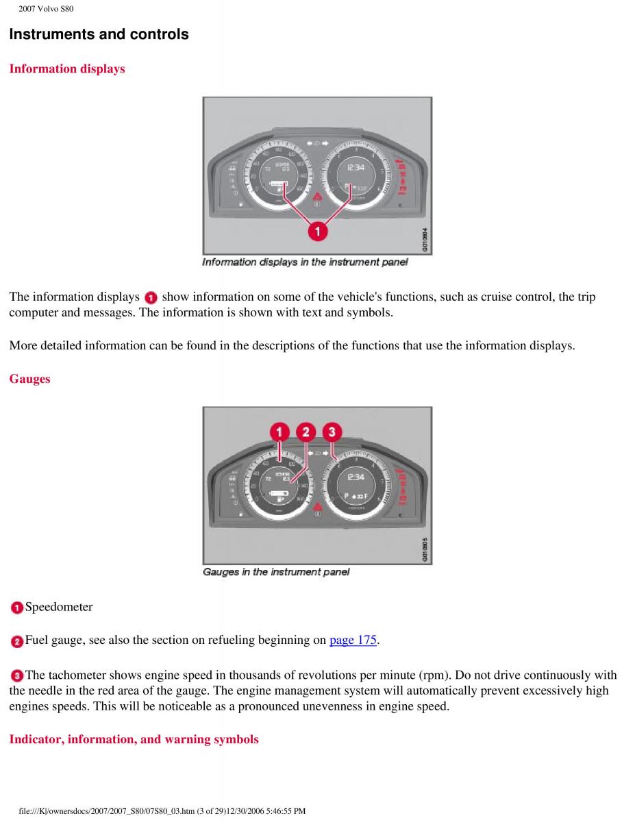 volvo S80 II 2 owners manual / page 81