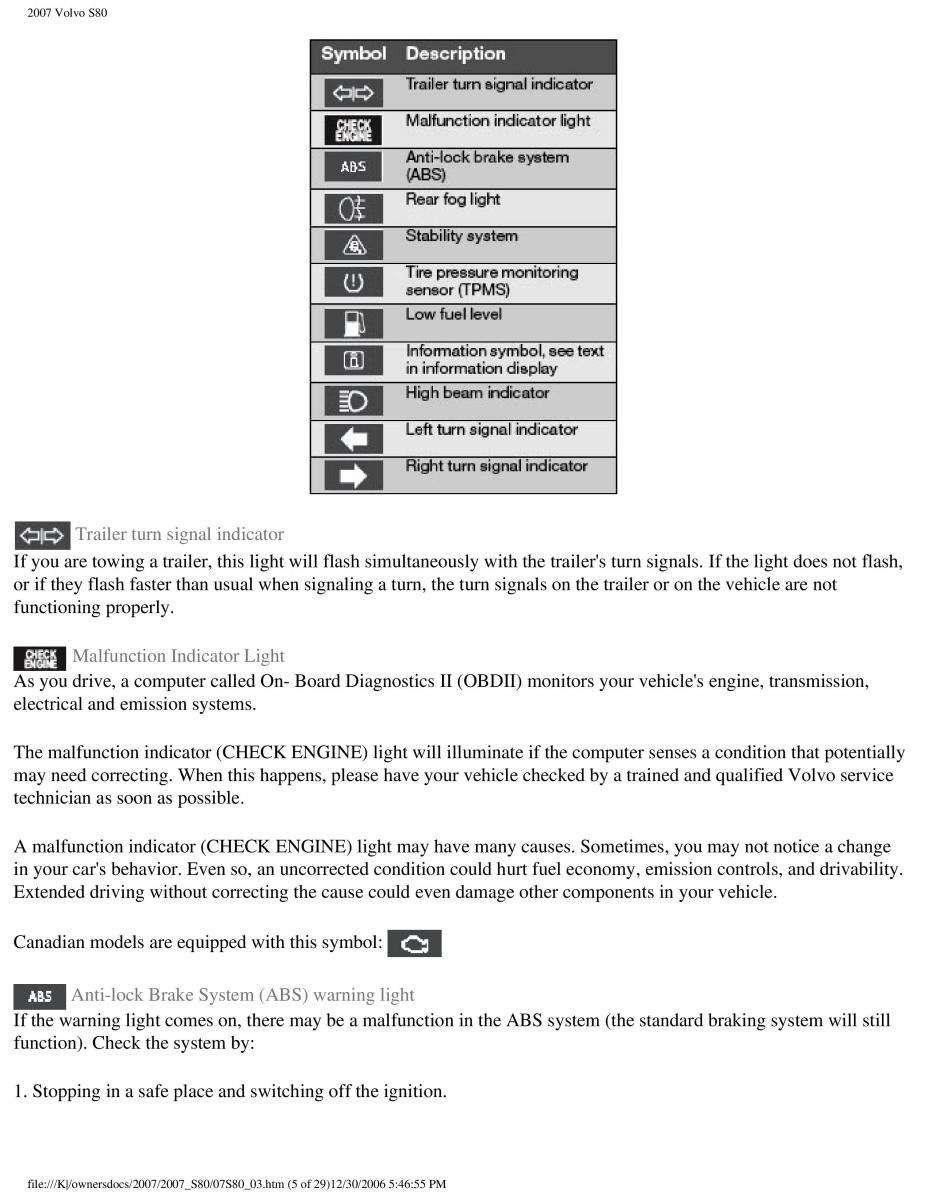 volvo S80 II 2 owners manual / page 83