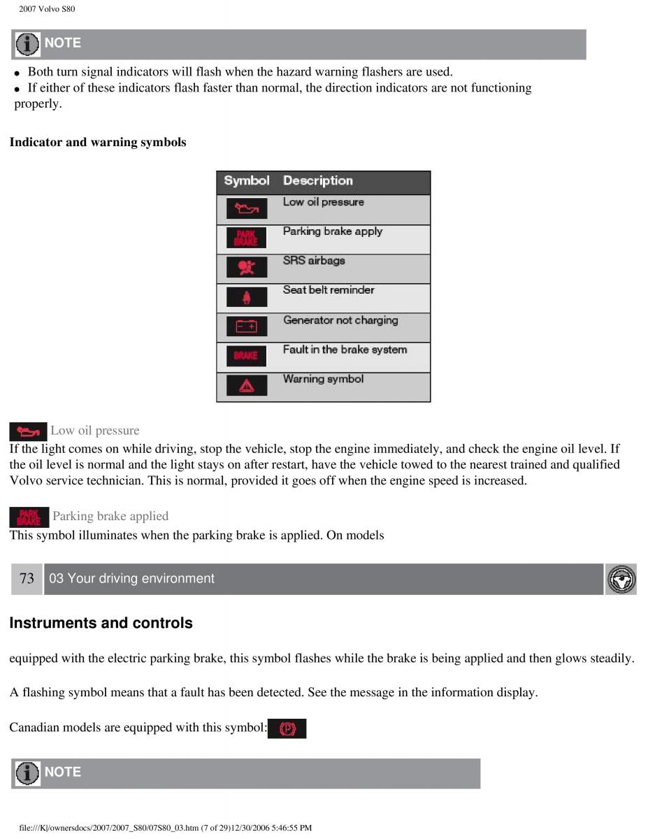 volvo S80 II 2 owners manual / page 85