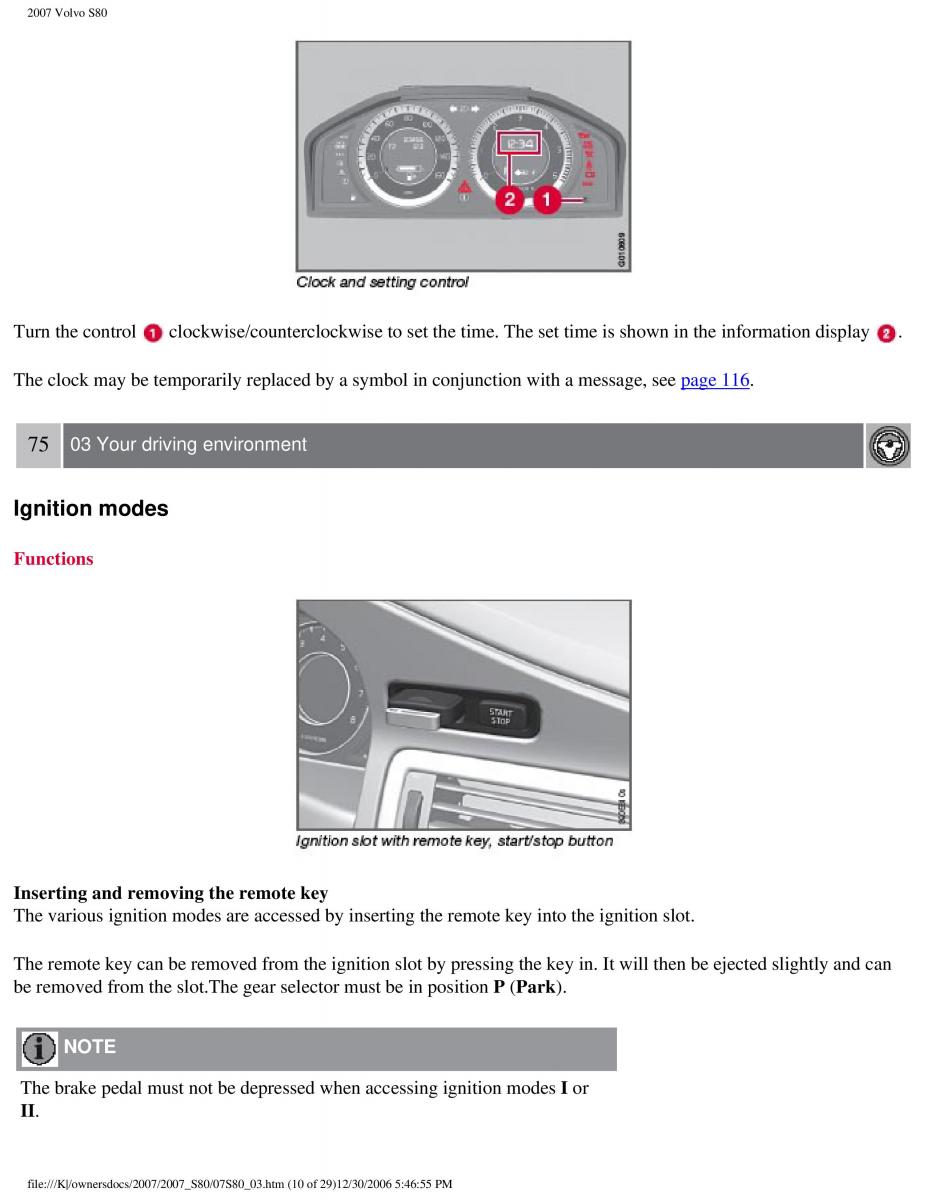 volvo S80 II 2 owners manual / page 88