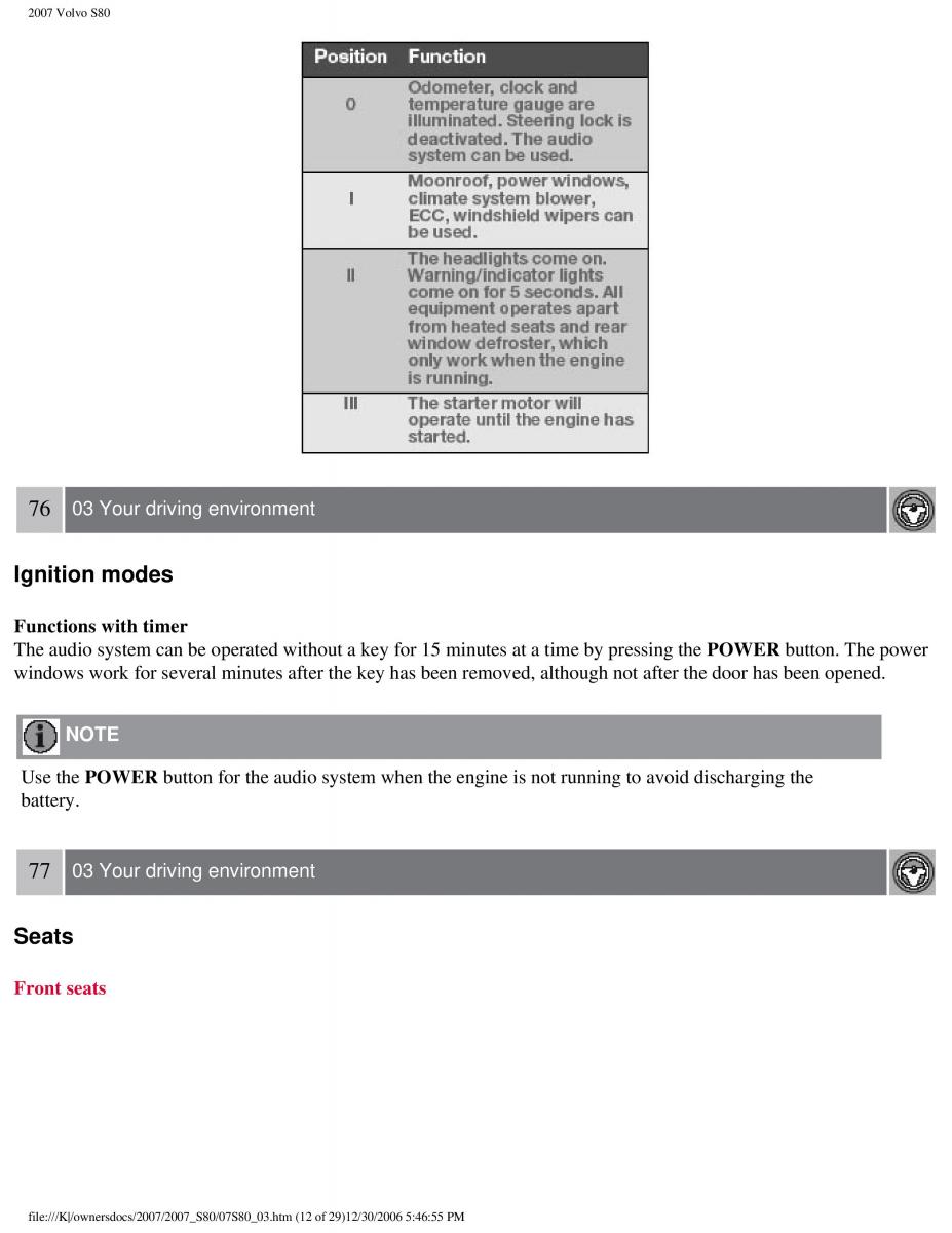 volvo S80 II 2 owners manual / page 90