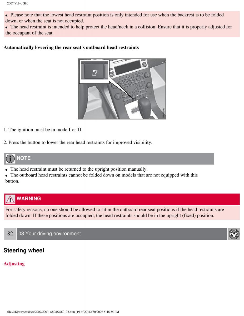 volvo S80 II 2 owners manual / page 97