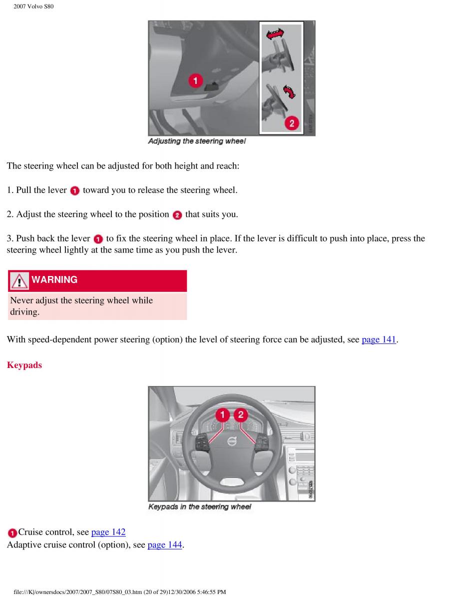 volvo S80 II 2 owners manual / page 98