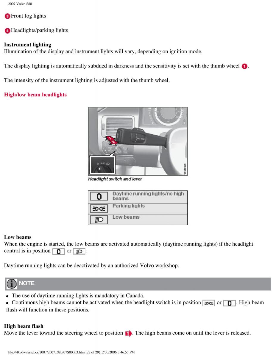 volvo S80 II 2 owners manual / page 100