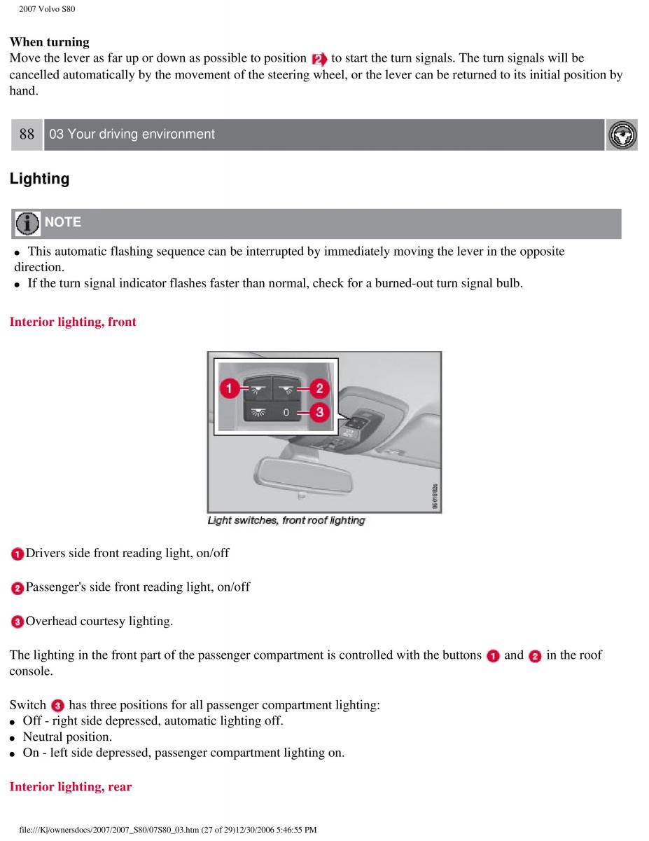 volvo S80 II 2 owners manual / page 105