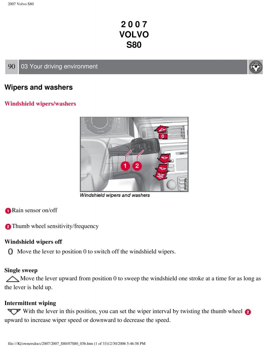 volvo S80 II 2 owners manual / page 108