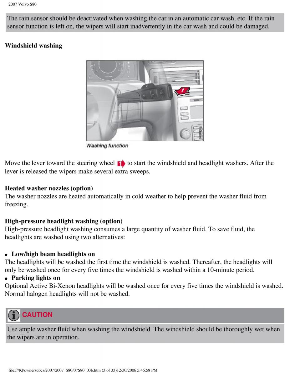 volvo S80 II 2 owners manual / page 110