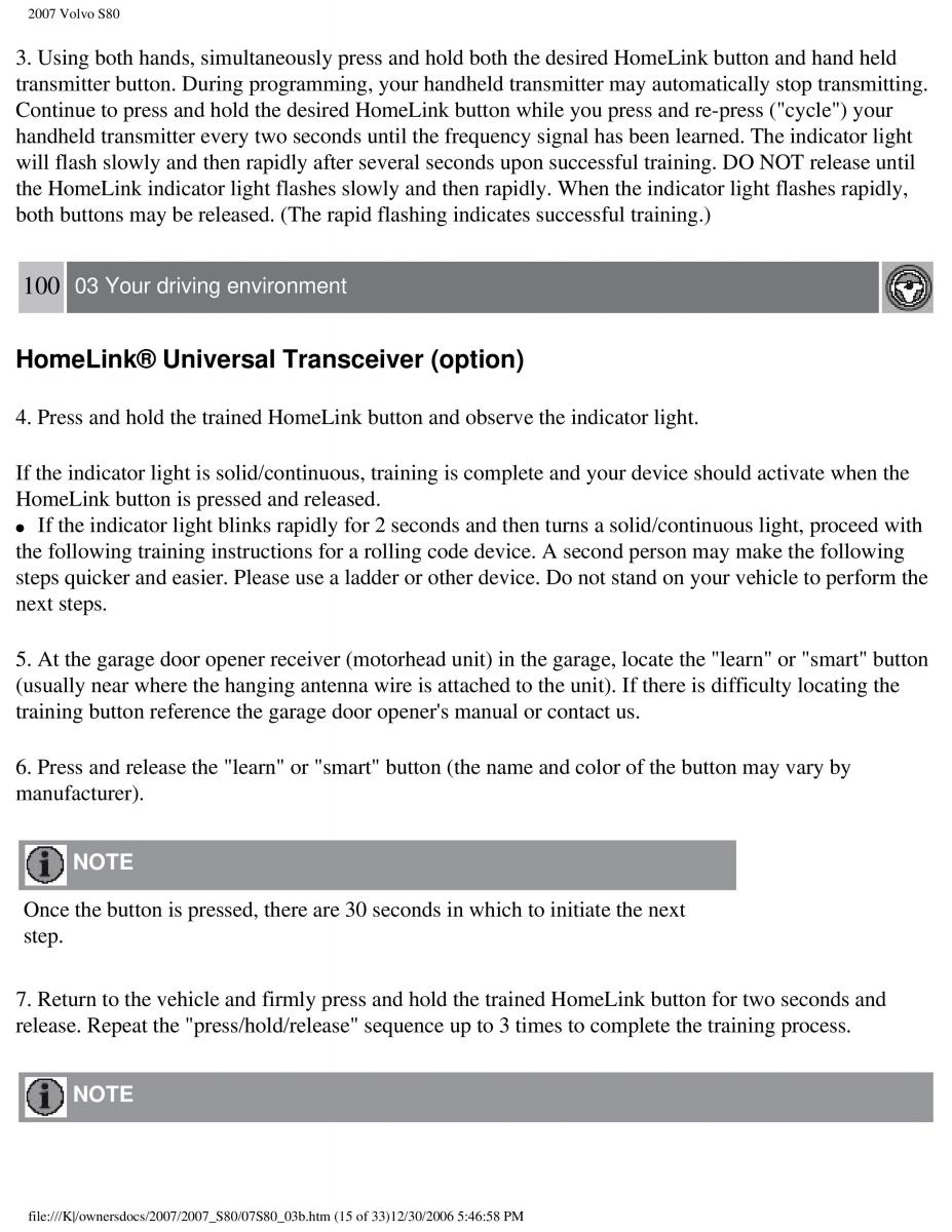 volvo S80 II 2 owners manual / page 122