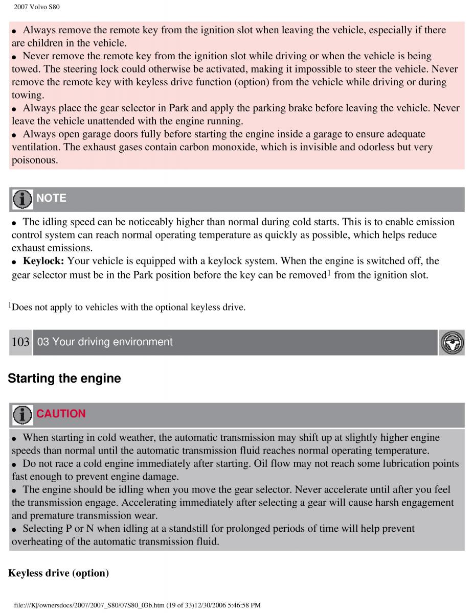 volvo S80 II 2 owners manual / page 126