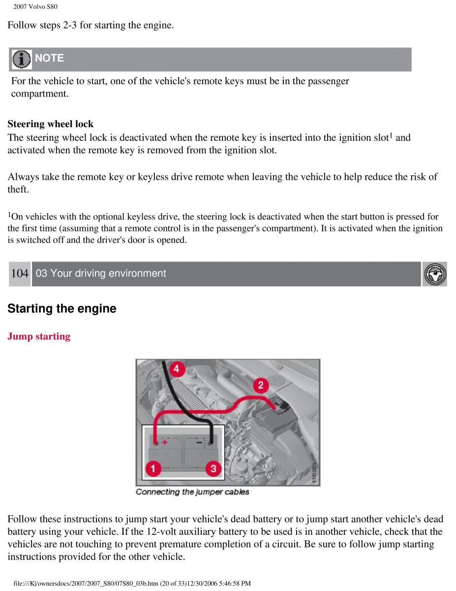 volvo S80 II 2 owners manual / page 127