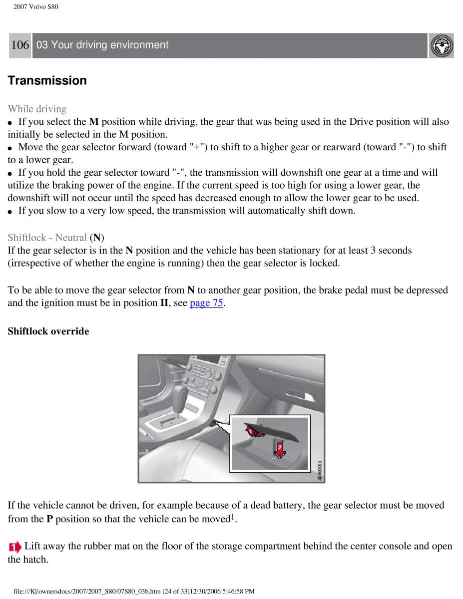 volvo S80 II 2 owners manual / page 131