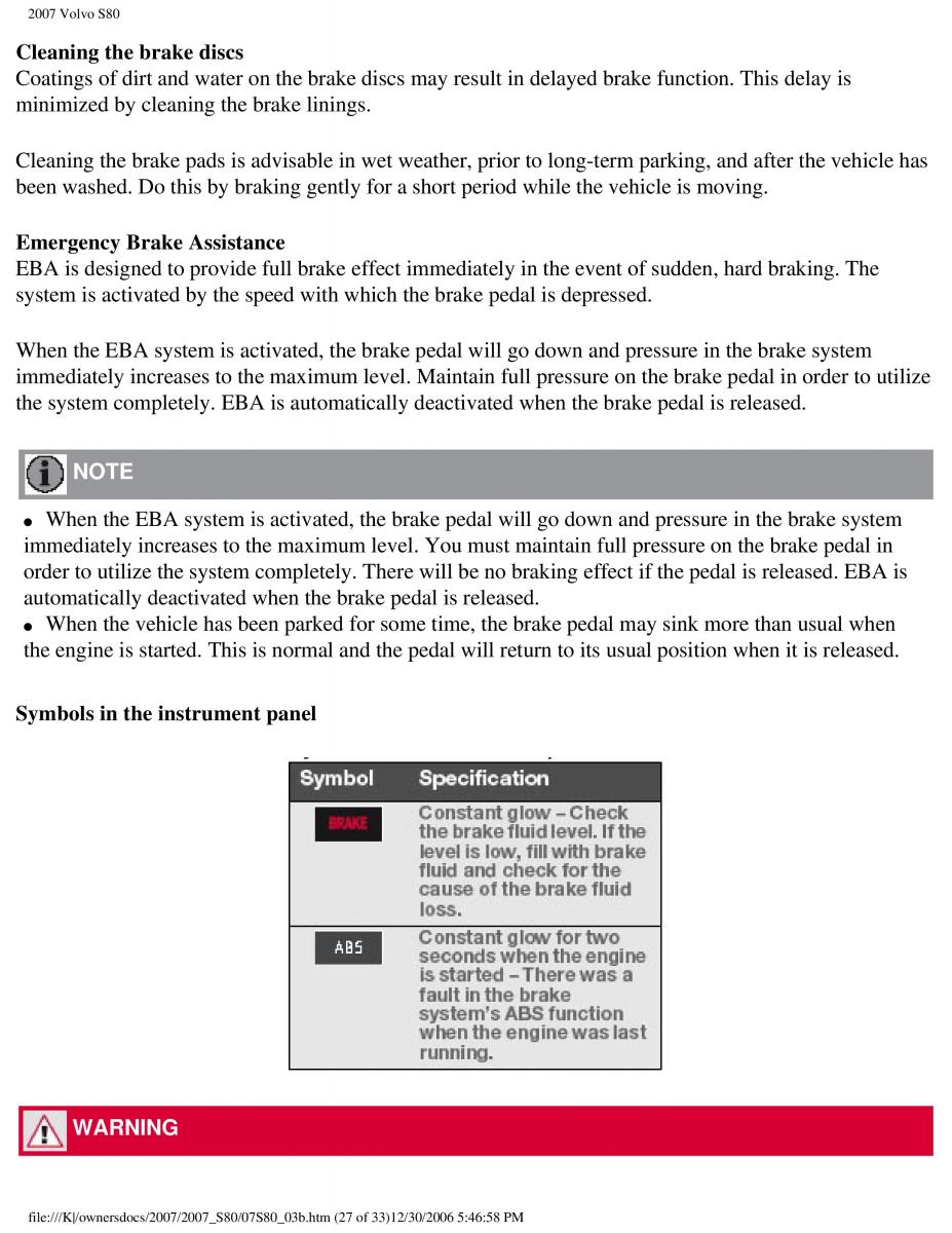 volvo S80 II 2 owners manual / page 134