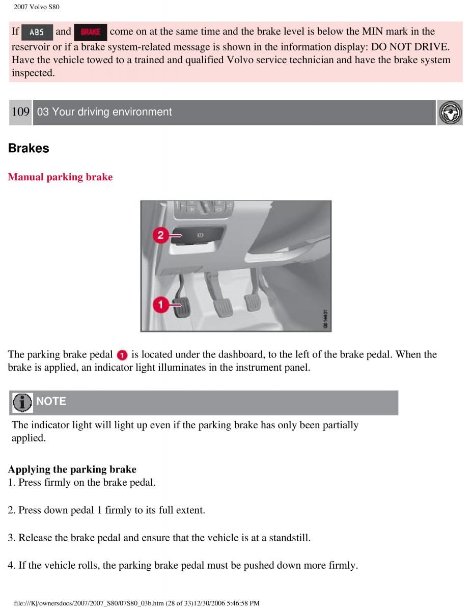 volvo S80 II 2 owners manual / page 135